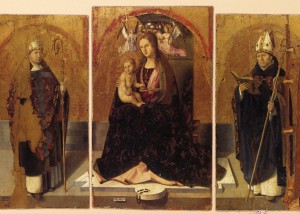 Foto parziale del Polittico di San Gregorio, nota opera di Antonello da Messina