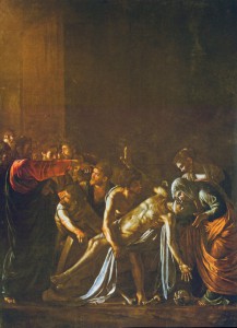 immagine del dipinto caravaggio la resurrezione di lazzaro