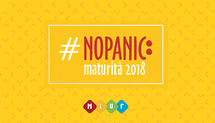 immagine della campagna #nopanic lanciata dal miur per gli esami di maturità 2018