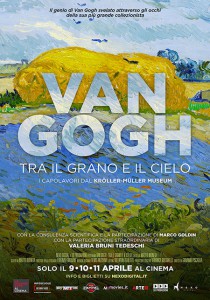 Vincent Van Gogh - locandina del film evento Van Gogh - tra grano e cielo che verrà proiettato anche nei cinema di messina 