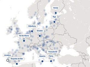 mappa del network arrival cities - messina