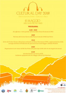 locandina con il programma del Cultural Day 2018 che si terrà a Mili San Pietro - Messina