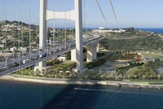 Rendering virtuale ponte sullo Stretto di Messina