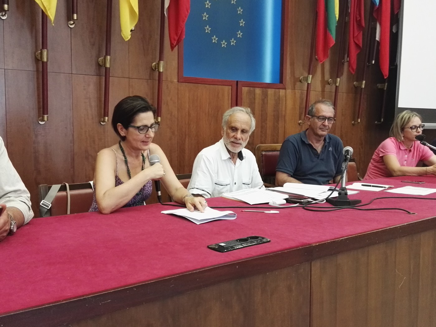 Sebastiano Pino, Nina Santisi, Sergio De Cola alla conferenza stampa del Progetto Capacity