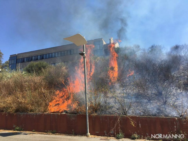 Foto fiamme 03 - Incendio dipartimento di Ingegneria - Messina