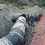 Foto dei lavori all'acquedotto Fiumefreddo nella condotta di Calatabiano - Amam