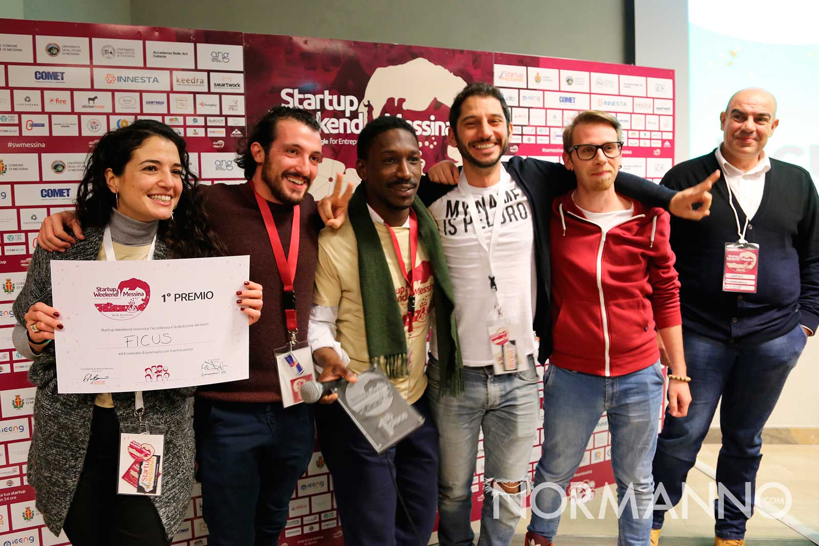 startup weekend messina 2017 - premiazione, i vincitori team ficus - palacultura