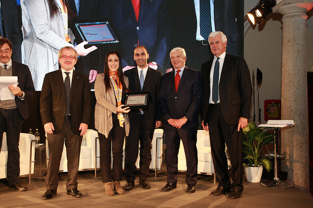 Foto dei due dottorandi Unime al Premio Leonardo