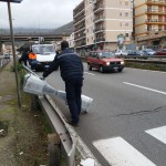 Palo della luce caduto sul viale Europa - Messina