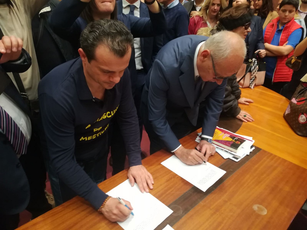 Firma Patto per Messina - Cateno De Luca e Dino Bramanti