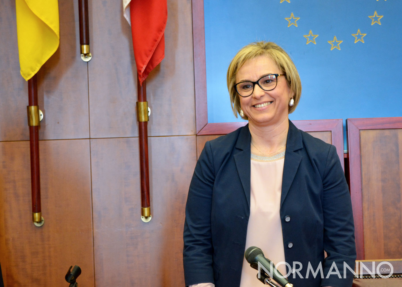 Foto della conferenza stampa di Emilia Barrile, Salone delle Bandiere - Candidato sindaco di Messina