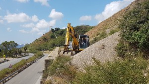 Frana sulla panoramica - Lavori sbancamento visti dal lato nord