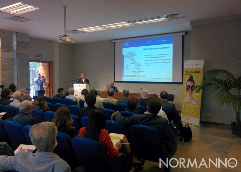 Foto della conferenza di presentazione dei progetti del PON Metro di Messina 2014-2020 - Intervento Giorgio Martini