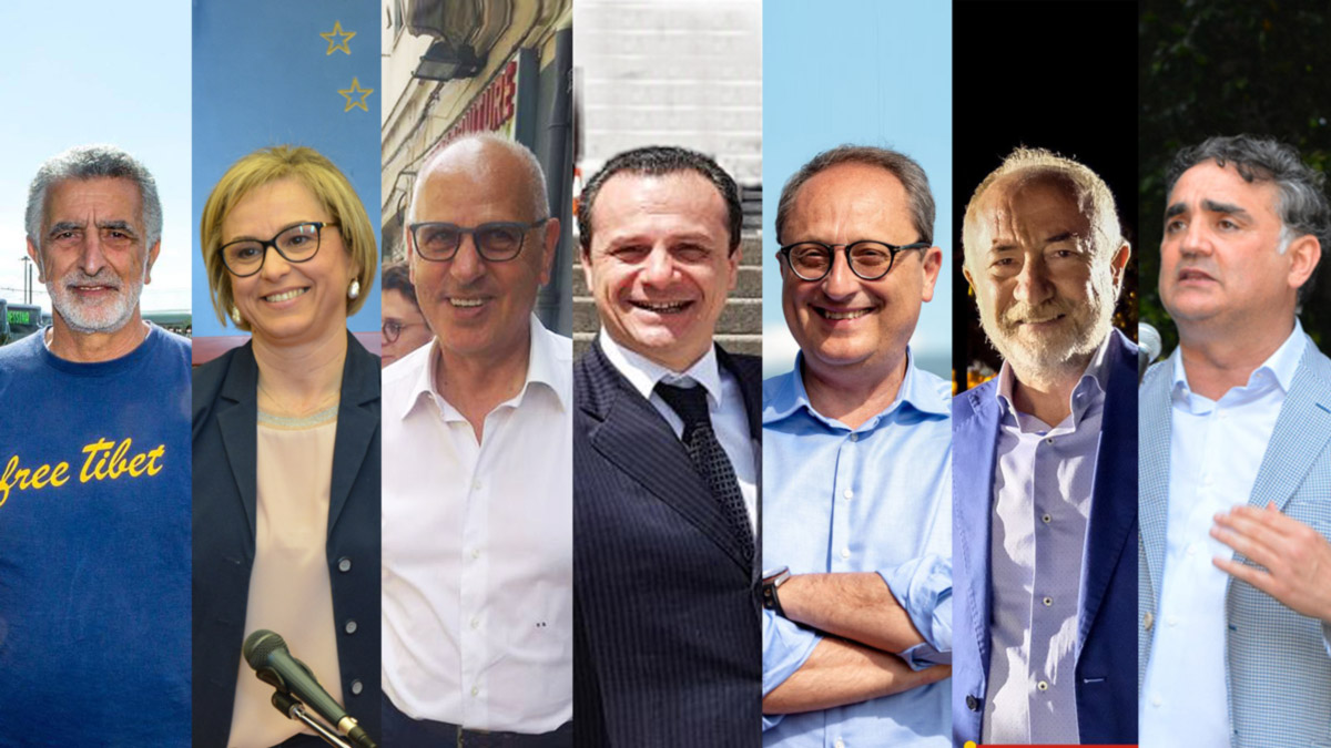 Accorinti, Barrile, Bramanti, De Luca, Saitta, Sciacca, Trischitta - candidati sindaco di Messina amministrative 2018