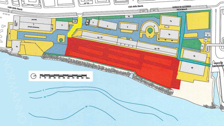 Scansione della planimetria del quartiere fieristico in concessione dall'Autorità Portuale di Messina