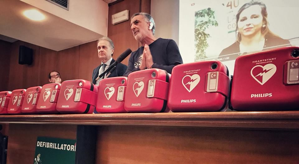 Foto della conferenza stampa per il progetto Messina Cardioprotetta - defibrillatori accorinti