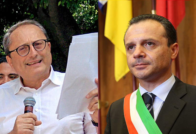 Foto confronto, Antonio Saitta e Cateno De Luca - amministrative sindaco di Messina