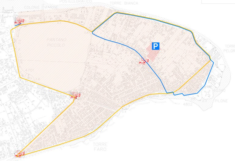 planimetria del progetto per la ztl a torre faro del movimento 5 stelle