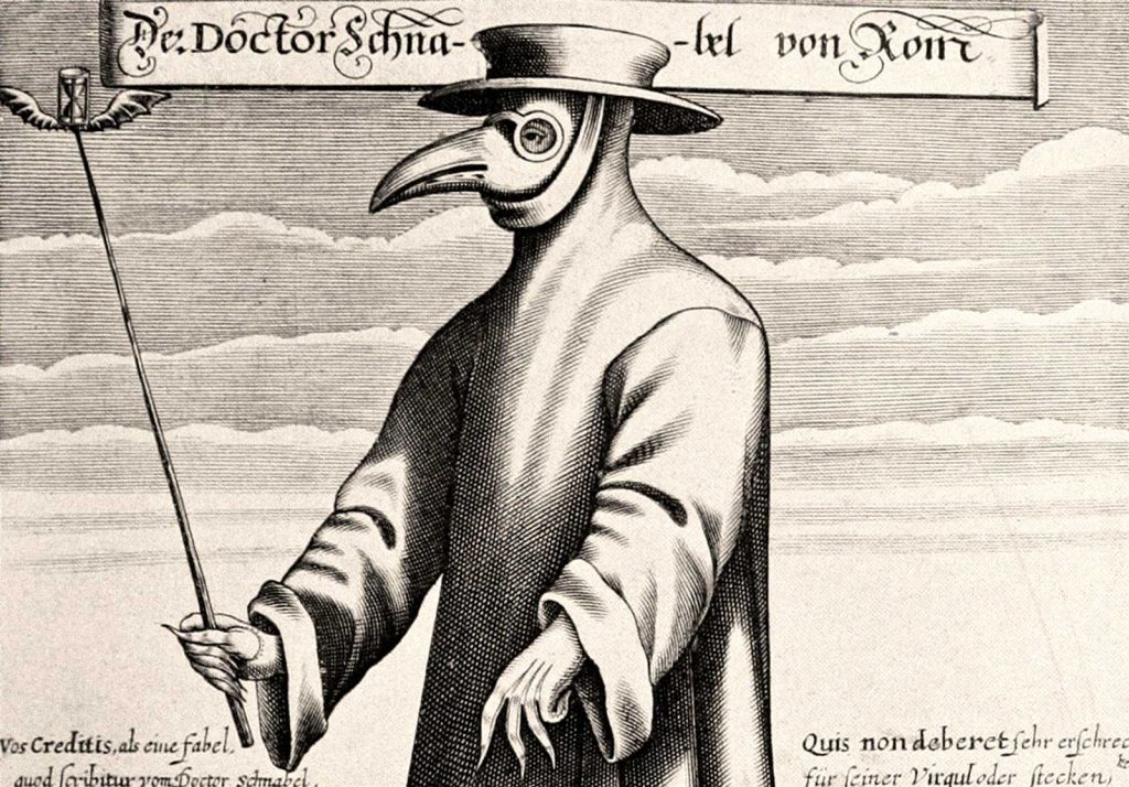 c'era una volta messina: stampa raffigurante il medico spurgatore che si occupava dei malati di peste