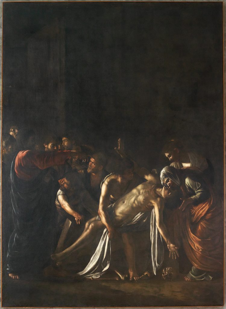“La resurrezione di Lazzaro”, opera di Caravaggio esposta al museo di Messina (MuMe)