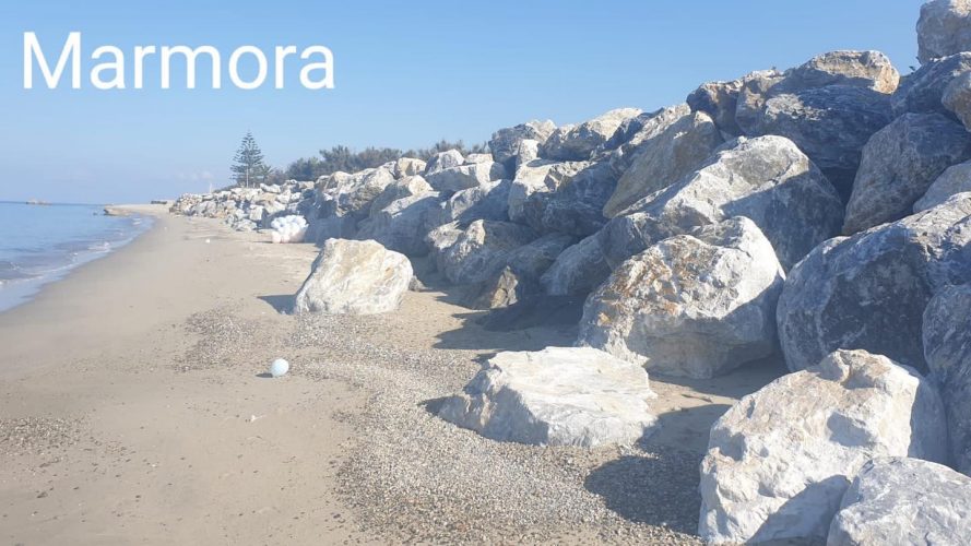 erosione costiera, lavori a marmora