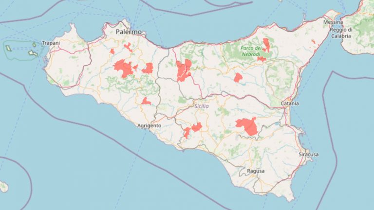 mappa delle zone rosse della sicilia aggiornata al 19 maggio 2021 (protezione civile)