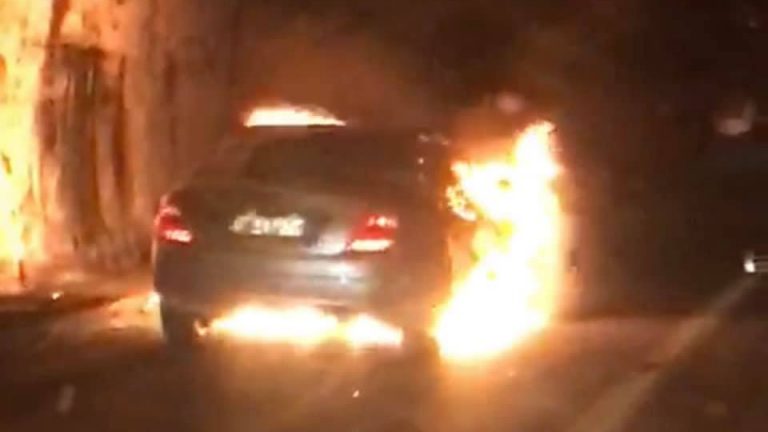 auto in fiamme autostrada (galleria telegrafo) sulla messina-palermo