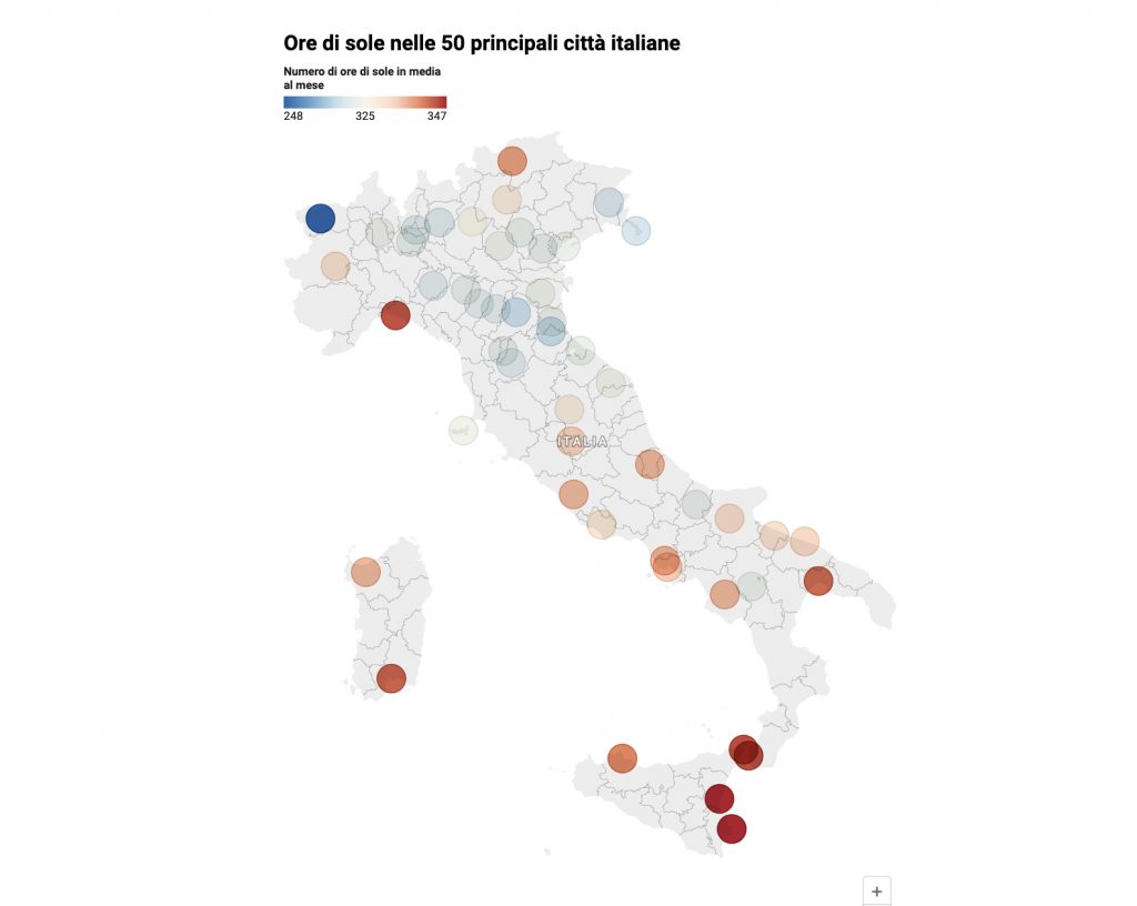classifica città più soleggiate d'italia