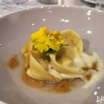 Cena a 6 mani al ristorante Letrevì: tortelli mare d'autunno dello chef Paolo Romeo