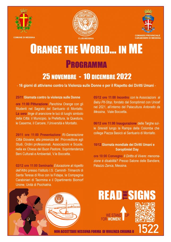 locandina orange the world, eventi contro la violenza sulle donne