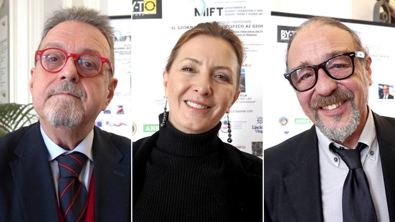marco frittella, barbara carfagna e romolo sticchi, giornalisti rai al workshop all'università di messina