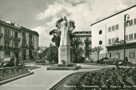 monumento Regina Elena a largo seggiola, foto d'epoca di messina