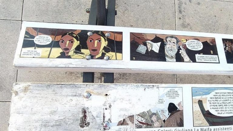 panchine artistiche vandalizzate via circuito torre faro