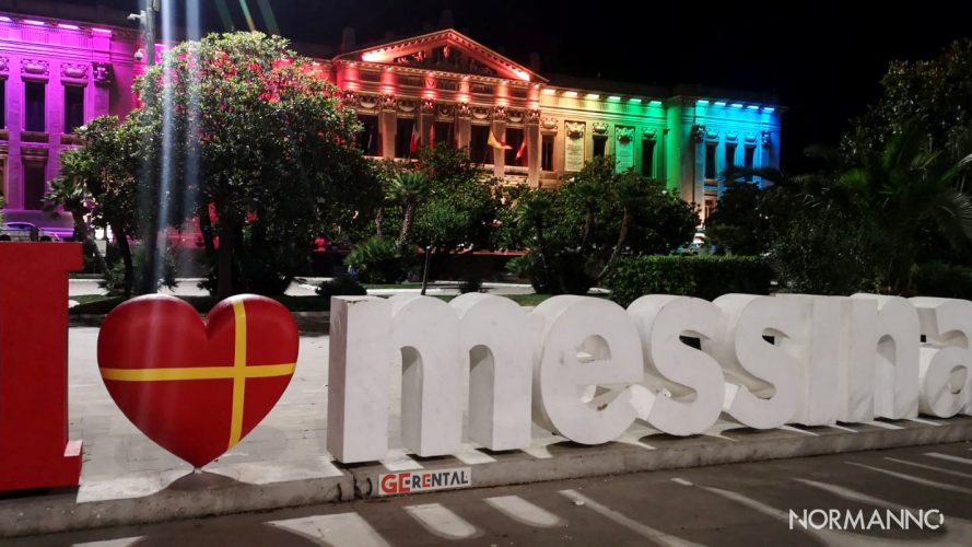municipio palazzo zanca arcobaleno per lo stretto pride messina