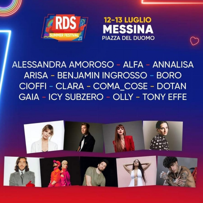 RDS Summer Festival 2024 a Messina gli artisti che si esibiranno a