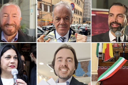 candidati sindaco di messina elezioni comunali 2026: Gaetano Sciacca, Marcello Scurria, Federico Basile, Antonella Russo, Lillo Valvieri